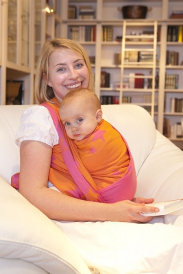 PAXbaby KoKaDi woven wrap Pink Orange Stars